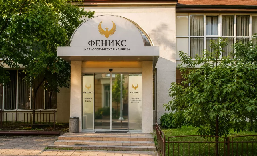 Вход в наркологическую клинику «Феникс» в Зарайске